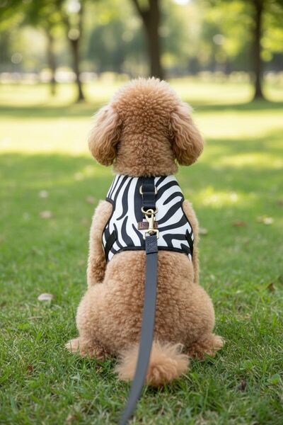 BiBa Pet Zebra Dog Harness Set Anti-Pull/Breathable Fabric/Walking Strap Incl...