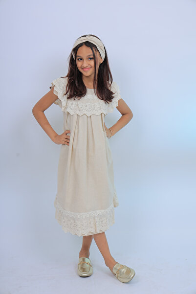 LAMİS FASHİON Girls' Classic Lace Dress "Soft Lace Princess" - Code 1507761