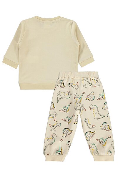 Civil Baby طقم مطبوع عليه دينو للأعمار من 6 إلى 18 شهرًا - بيج للأعمار من 6 إ...