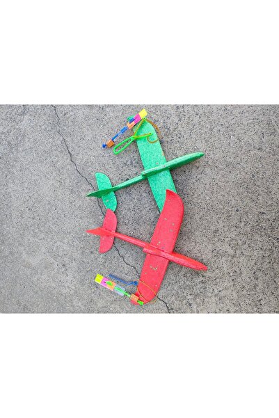 KanatGo Roket Fırlatmalı Köpük Yeşil Renk Uçak Eğlenceli Dayanıklı Uçan Çocuk...