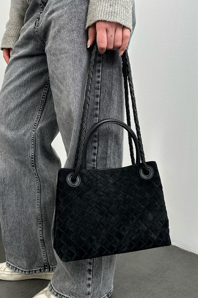 5in1Canpolat حقيبة جلد سويدي سوداء من اسطنبول 7987