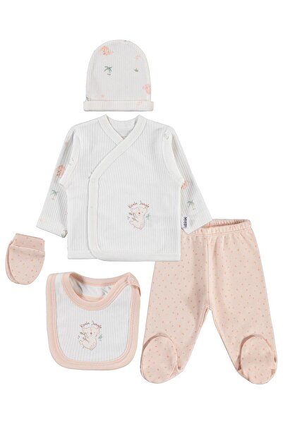 Minidamla Set body din 5 piese cu model Koala - Pudra 0-1 lună