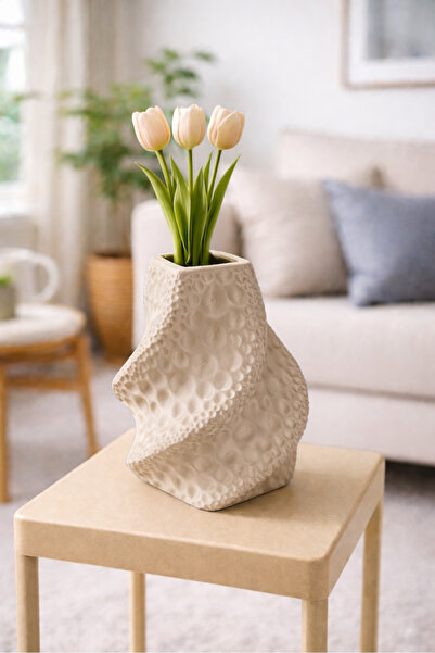 LayerOne Modern Burgu Formlu Dekoratif Vazo – 3D Baskı Tasarım