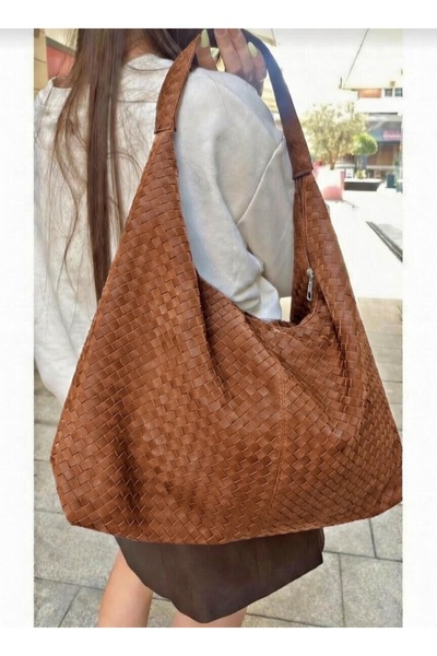 themoiss The Moiss Tan Color Suede Fabric Knitted Textured Casual Large Size ...