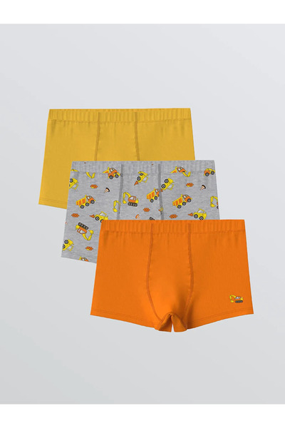 LC Waikiki Gray elastic waist boy's boxer 3-pack