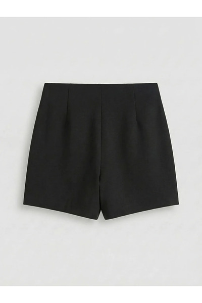 LC Waikiki Black Zippered Bow Shorts Skirt
