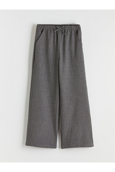 LC Waikiki LCW Kids Сиви панталони с ивици за момичета