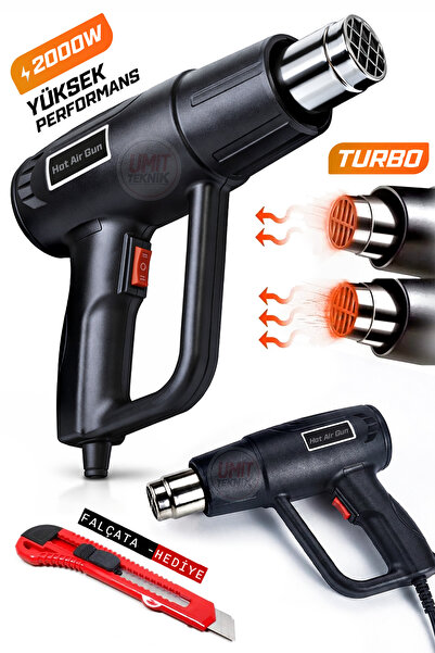 PROXTECH Profesyonel 600C° Çift Kademeli Sıcak Hava Tabancası 2000 Termik Kor...