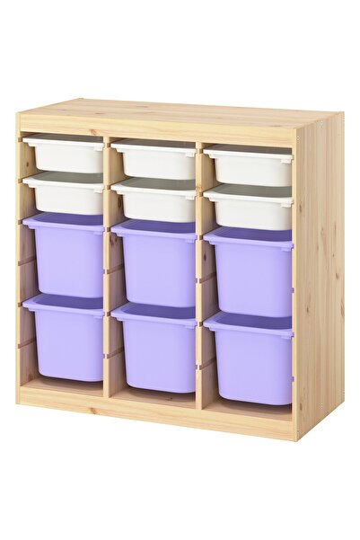 Generic وحدة تخزين تروفاست، فاصل للغرف، خشب صنوبر أبيض فاتح/ليلكي أبيض، 93 × ...