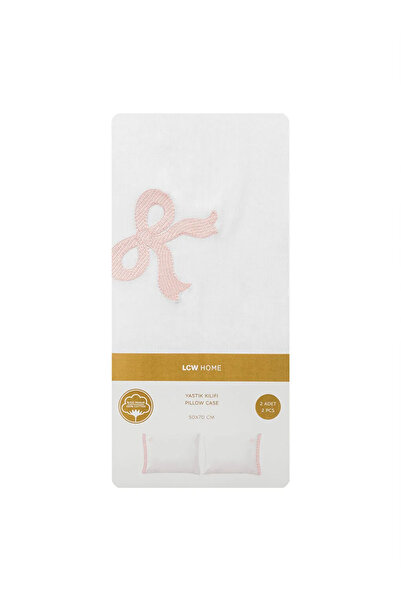 LC Waikiki White Bow Embroidered Pillowcase Set of 2 50X70 cm