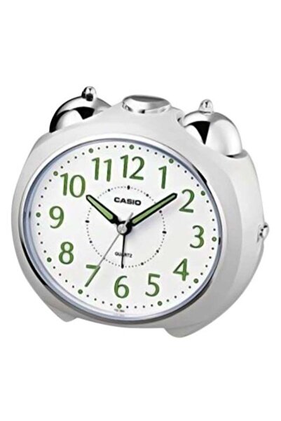 Casio Table Analog Alarm Clock Silver/White
