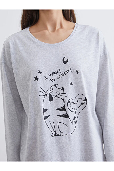 LC Waikiki Pink Cat Printed Women's Pajama Set