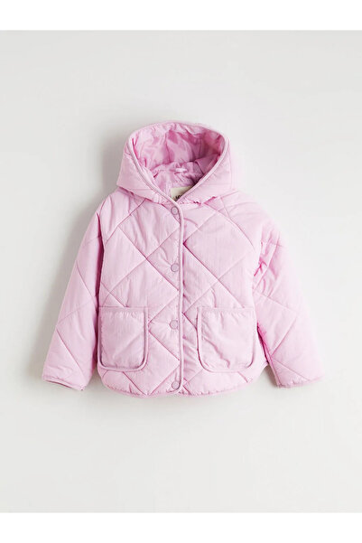 LC Waikiki Lilac Hooded Girl's Puffer Coat