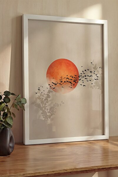 Postifull Pictură de perete, Tablou și poster cu ramă albă de lux, Seria Ritu...