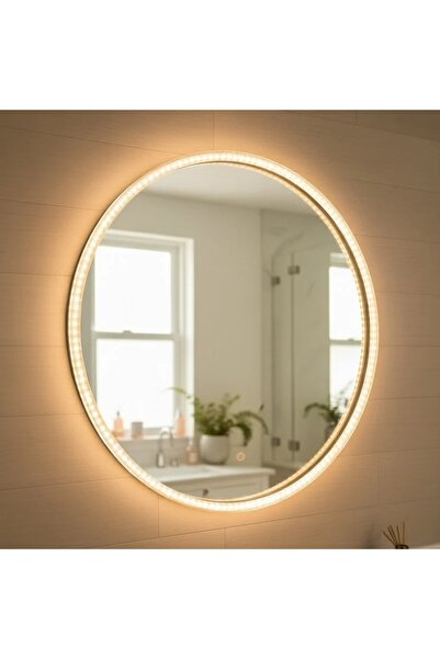 terndat مرآة دائرية بإضاءة LED محيطية –مقاس 60.60 سم