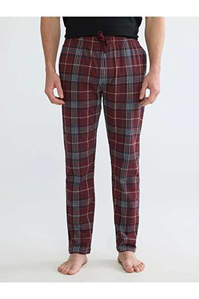 LC Waikiki Pantaloni de pijama pentru bărbați în carouri, model standard, roș...