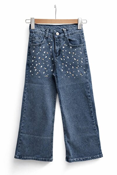 BAGLAN Girl's Stone Patterned Palazzo Jean Trousers Bgl-St05214