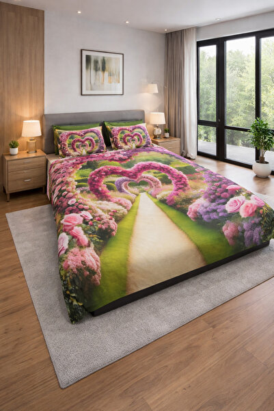 AYBERK HOME TEXTİLE AŞK YOLU Çift Kişilik Uyku Seti 6 Parçalı