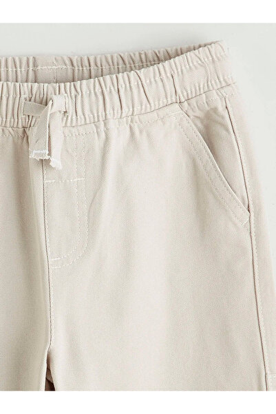 LC Waikiki Gray elastic waist cargo canvas pants for boys