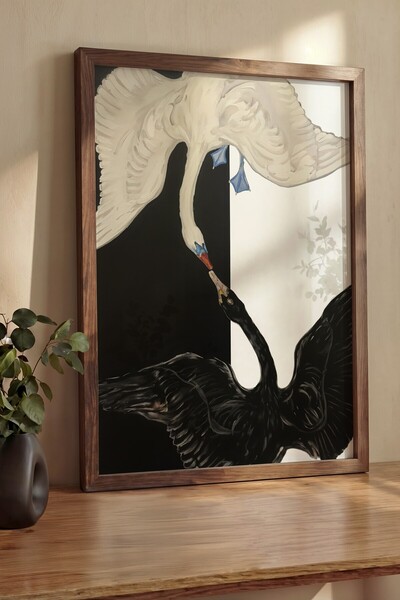 Postifull Pictură de perete, Tablou și poster cu ramă maro de lux, Seria Ritu...