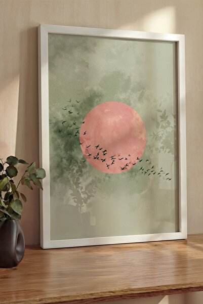 Postifull Pictură de perete, Tablou și poster cu ramă albă de lux, Seria Ritu...