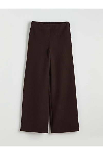 LC Waikiki Brown Women's Knitwear Trousers with Elastic Waist