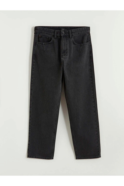 LC Waikiki Μαύρο ανδρικό τζιν παντελόνι με φαρδιά εφαρμογή