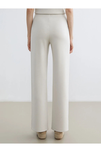 LC Waikiki Gray Slim Fit Leg Slit Women's Trousers