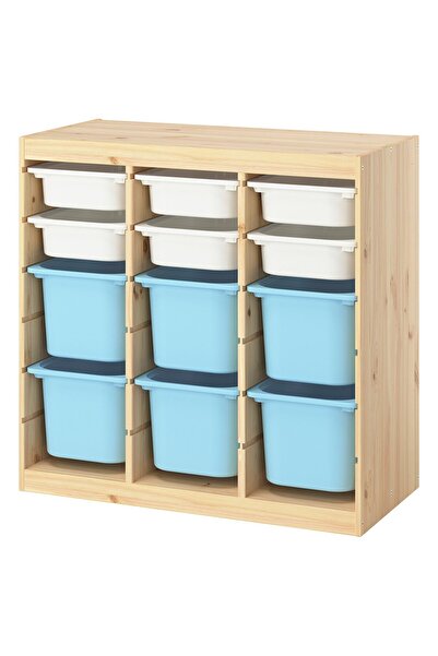 Generic وحدة تخزين TROFAST، فاصل غرفة من خشب الصنوبر المصبوغ باللون الأبيض ال...