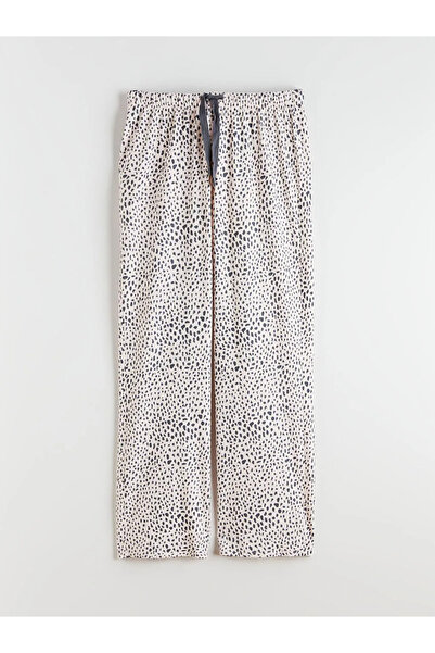 LC Waikiki Ροζ ελαστικό παντελόνι πιτζάμας με λεοπάρ σχέδιο για γυναίκες