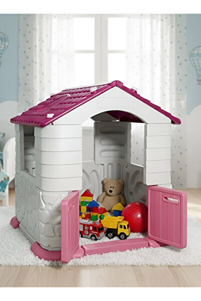 Fitness World بيت لعب كبير للأطفال، مصنوع من بلاستيك متين وآمن ذي حواف مستدير...