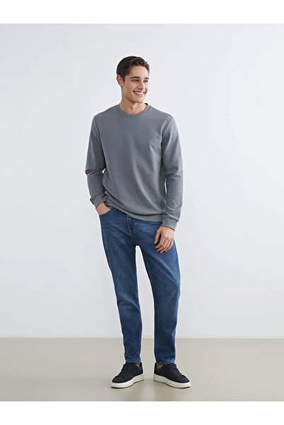 LC Waikiki Gray Crew Neck Men's Sweatshirt