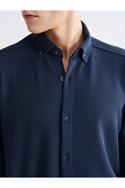 LC Waikiki Cămașă pentru bărbați Petrol Slim Fit