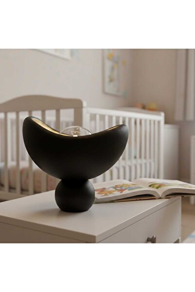 Storizaa Design Black Table Lamp Lampshade Dim Amber Light, Rustic Bulb Gift ...