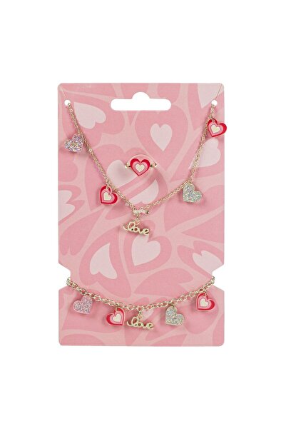 OEM Gold Heart Necklace Bracelet & Ring Set for Children - 3pcs
