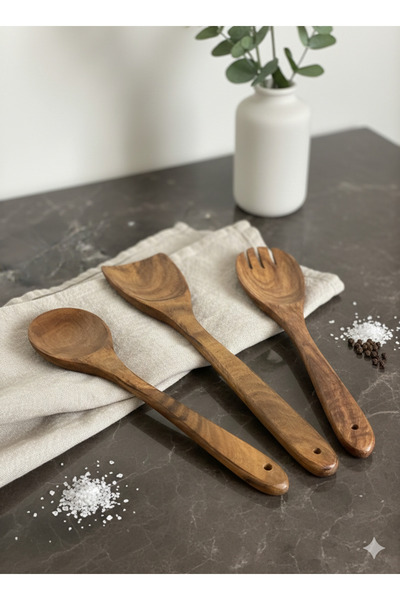Dia Acacia Spoon Serving Set & Wooden Spoon Set of 3