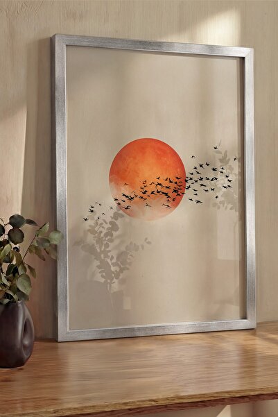 Postifull Pictură de perete, Tablou și poster cu ramă argintie de lux, Seria ...