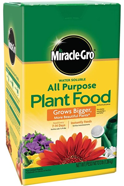 MIRACLE GRO ميراكل-جرو طعام نباتي متعدد الأغراض قابل للذوبان في الماء، سماد 3...