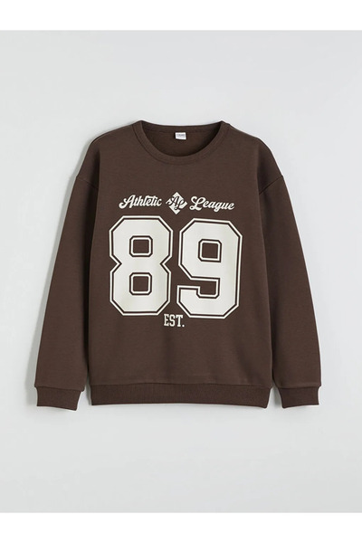 LC Waikiki Brown Printed Boys' Sweatshirt