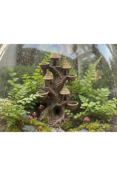 FLEXIS WE MAKE IT POSSIBLE FOR YOU Akvaryum İçin Masalsı Ağaç Ev ve Fantastik...