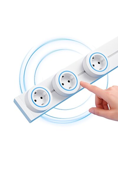 Veridion Veridion® Modular Socket on White Track, 50cm, 3 Mobile Adapters Inc...