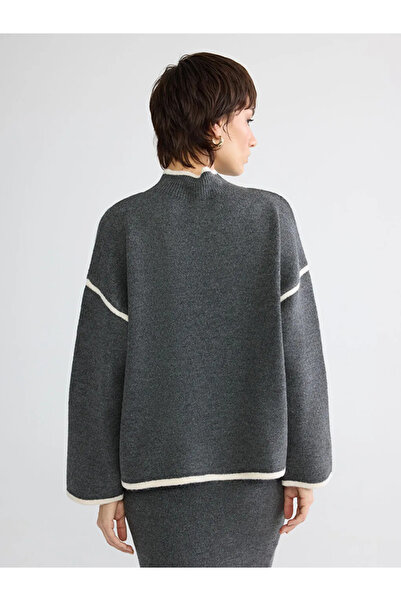 LC Waikiki Anthracite Half Turtleneck Women's Knitwear Sweater