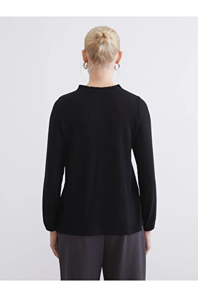 LC Waikiki Μπλούζα με μοτίβο με λαιμόκοψη σε μαύρο χρώμα