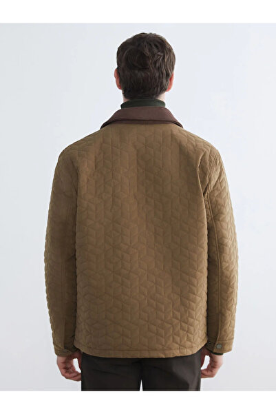 LC Waikiki Brown Standard Fit Shirt Collar Quilted Men's Coat