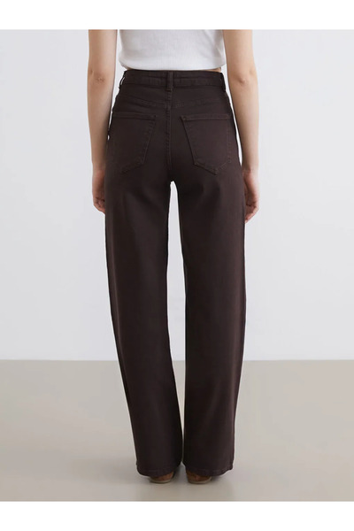 LC Waikiki Brown Wideleg Women's Jean Trousers