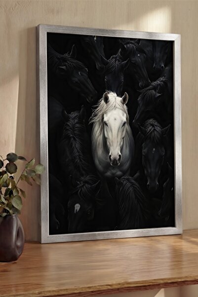 Postifull Pictură de perete, Tablou și poster cu ramă argintie de lux, Seria ...