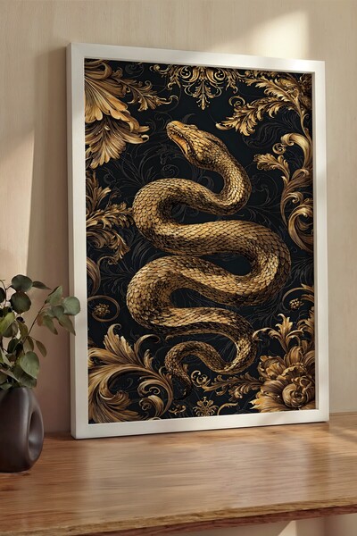 Postifull Pictură de perete, Tablou și poster cu ramă albă de lux, Seria Ritu...