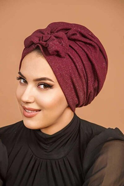 Aişe tesettür Βραδινό φόρεμα σε χρώμα μπορντό με προεντελειωμένο τουρμπάνι - ...