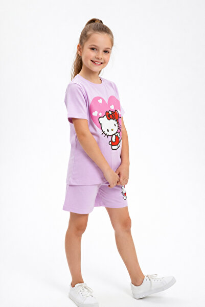 FAMILYMALLSA طقم بناتي Hello Kitty – قطعتين تيشيرت وشورت