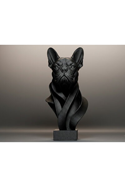 HaBu Lab Fransız Bulldog Büst Heykel – Modern Dekoratif Köpek Biblo